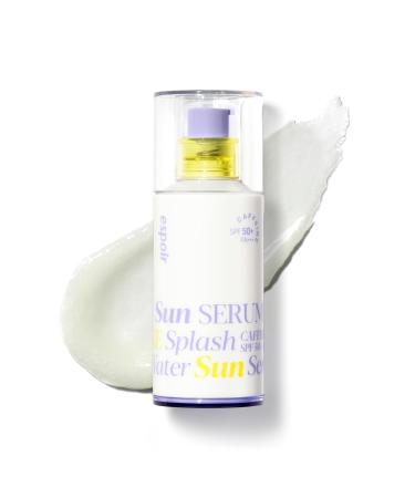 espoir Water Splash Sun Serum SPF50+ PA+++ 3 000ppm Caffeine for Reducing Puffiness & Enhancing Skin Elasticity Non-Oily Hydrating Sunscreen for Daily use Easy-to-Use Vegan 1.69 Fl Oz.