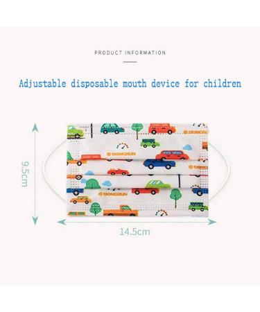 50 Pcs Kids Face Cover Disposable 3 Ply Cute Cartoon Printing Face Bandanas (#2) - Buy Online on GoSupps.com