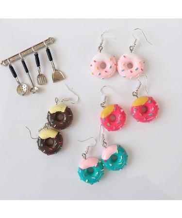 FEYLIE Women's Mini Donut Cake Earrings - Cute & Creative Minimalist Cartoon Design for Unique Style - Buy Online on GoSupps.com