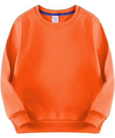 Kids Orange Fleece Sweatshirt | Boys Girls Winter Pullover | Size 4-5T - Buy Online on GoSupps.com