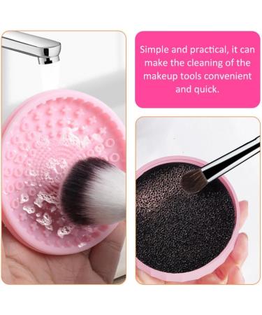 SOLUSTRE Makeup Brush Cleaner Silicon Makeup Brush Cleaning Tool Cosmetic Brush Cleaning Pad with Color Removal Sponge 2 in 1 Cleaner Box for Dry Brush Color - Buy Online on GoSupps.com