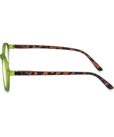 FILTRAL Round Reading Glasses - Eco-Friendly Modern Reading Aid for Men & Women - Green-Havana +2.50 Diopter - Buy Online on GoSupps.com
