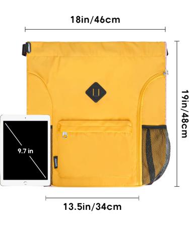 Orange Large Wall Backpack with Cord | Water-Repellent Sports Bag with Shoe Compartment for Men & Women - Buy Online on GoSupps.com