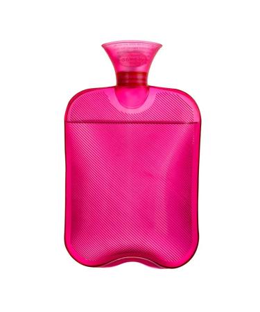 MYAMIA 2L Pvc Hot Water Bottles Water Injection Bag Winter Hand Foot Warmer Pain Relief Hot Water Bag-Pink