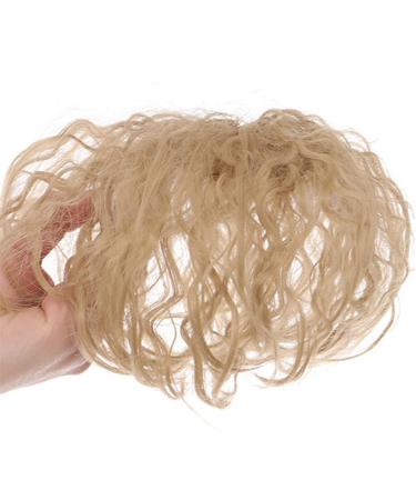Human Hair Topper Curly Wavy Toupee Clip in Hair Extensions Hairpieces Hair Replacement with Bangs for Women