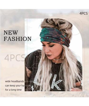 Acenail Boho Headbands - Wide Knotted Turban Headband for Women - Nonslip Elastic Hairband for Sports and Yoga - Floral Bohemian Head Wraps - Buy Online on GoSupps.com