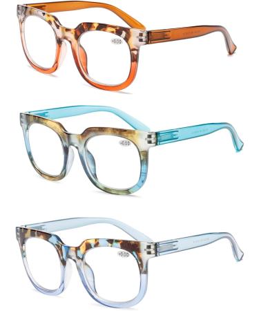 Viseng Women's Showbiz Square Blue Light Blocking Reading Glasses - Stylish 3 Pack (+2.0 Diopters) for Ultimate Eye Protection - Buy Online on GoSupps.com
