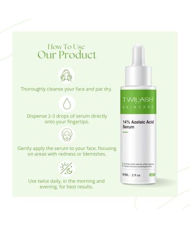 Twilash by DLY 14% Azelaic Acid Serum 120ml for Advanced Acne Treatment Redness Relief Skin Soothing Pore Care and Daily Protection - 2 fl oz/60 ml*2 - Buy Online on GoSupps.com