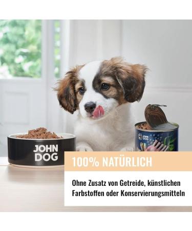 JOHN DOG Pure Black - Premium Wet Food for Dogs - 93% Meat - Premium Wet Food for Dogs - Gluten Free Wet Food - 100% Ingredients - Buy Online on GoSupps.com