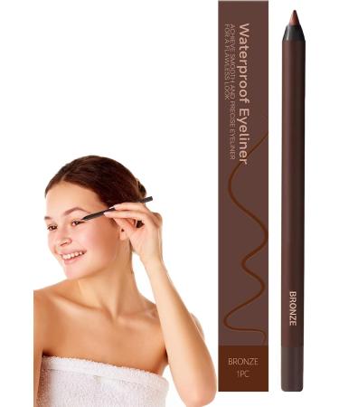 Crayon Eyeliner Anti-D rapage | 2 en 1 Tenue Longue Aiguisable Stylo Eye Liner - Beaut Longue Tenue Stylo Sourcils Doux Femmes Filles Bronze - Buy Online on GoSupps.com