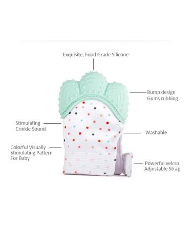 Funky Planet Baby Bite Glove & Bandana Bib - Safe Teething Toy for Infants - Silicone Rustling Gear for Dental Aid - Pink - Buy Online on GoSupps.com