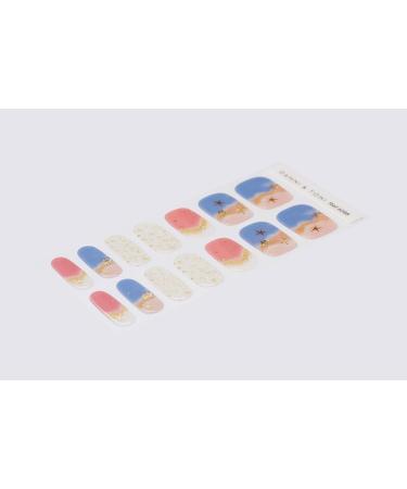 DANNI & TONI Semi Cured Gel Nail Strips - Summer Beach Holiday Gel Nail Stickers - 28 Stickers - Buy Online on GoSupps.com