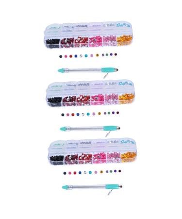 Healeved 3 Sets Manual Drilling Pen Rhinestone Material Tools Rhinestones for Nails Cross Lighting Drill Pen Diy Rhinestone Painting Pen Kit Hand Pen Stainless Steel Diamond Manicure