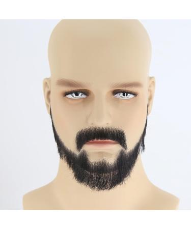 ZigZag Black Human Hair Beard Extension for Men - Realistic Costume Fake Beard | Beard6 - Buy Online on GoSupps.com