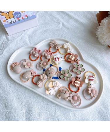 20 Pieces/set Hair Rings Elastic Hair Bands Cute Cartoon Kids Headwear Hair Ties Great Birthday Gift for Girls Toddlers 1 - Buy Online on GoSupps.com