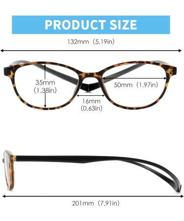 JM 2 Pack Magnetic Reading Glasses for Men & Women | Blue Light Blocking Neck Hang Readers | Stylish Tortoise & Black 2.0x - Buy Online on GoSupps.com
