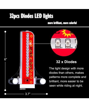 TGJOR Bike Wheel Lights - 32-LED Waterproof Spoke Tire Light with 32 Patterns - 2 Pack - Buy Online on GoSupps.com
