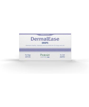 Protexin Veterinary DermalEase Drops Maintaining Healthy Hydrated & Nourished Skin for Dogs & Cats. 8 x 2ml Pipettes White Cream - Buy Online on GoSupps.com
