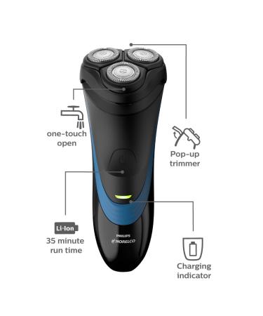 Philips Norelco S1560/81 Shaver 2100 - Rechargeable Wet Electric Shaver with Pop-up Trimmer - Buy Online on GoSupps.com