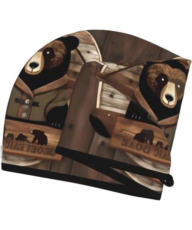 Rustic Lodge Bear Dry Hair Cap for Girls - Soft Super Absorbent Elastic Wrap for Long Thick Hair - Quick Dry Women's Hair Cap - Buy Online on GoSupps.com