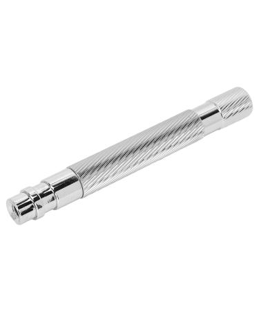 Safety Razor Handle Non-Slip Reusable Manual Razor Handle for Shaving (SILVER)