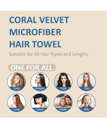 Microfiber Hair Towel Wrap for Women - 2 Pack Coral Velvet Turbans | Quick Dry Anti-Frizz Super Absorbent for All Hair Types - Pink & Blue Grey - Buy Online on GoSupps.com