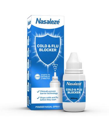 Nasaleze Cold & Flu Blocker | Cold and Flu Prevention | Powder Nasal Spray | Peppermint Flavour | 30-Days Supply | 800mg