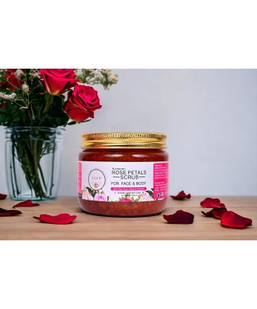 Rose Petal Face And Body Scrub for Women & Men For Gentle De-tan Exfoliation for Sensitive Dry Oily & Combination Skin Type ReduceDead Skin Dirt - 140 GM