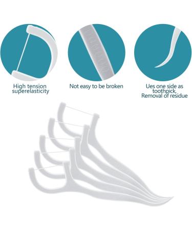 Czemo 300 Pieces Interdental Floss Sticks - White Dental Care Tooth Cleaners Silk Sticks & Toothpick Oral Care | 6 Pack - Buy Online on GoSupps.com