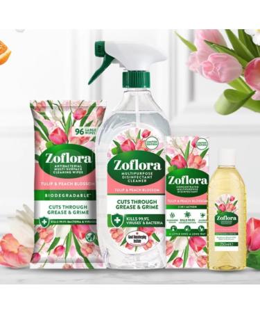 Zoflora Multipurpose Disinfectant Cleaner Tulip & Peach Blossom 800ml - Buy Online on GoSupps.com