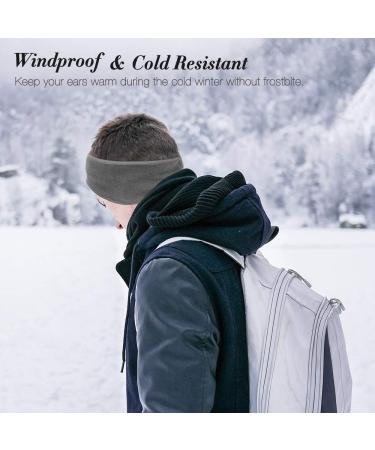 KOMAKE Ear Warmers Headband 2 Pack - Black+Gray Fleece Earmuffs for Winter Sports - Moisture Wicking Sweatband for Men & Women - Buy Online on GoSupps.com