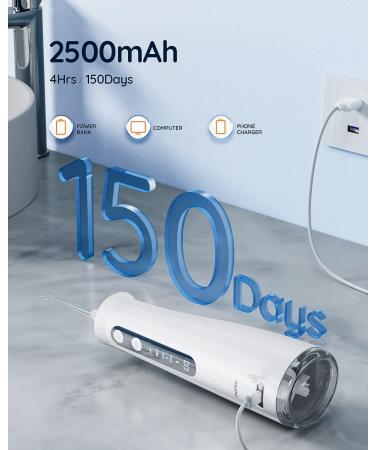 Mornwell Mundschache Kabello 260ml Water Flosser - Wireless Tooth Silk with LED Display 4 Pressure Levels & 6 Nozzle Tips | International Shipping Available - Buy Online on GoSupps.com