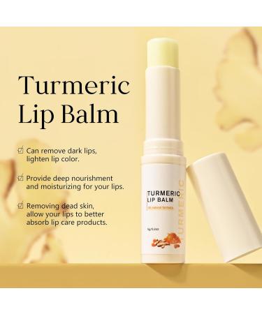2 Pcs Turmeric Lip Balm for Dark Lips Natural Lip Lightening Moisturizer Lip Scrub for Smokers Dark Lip Lip Balm for Exfoliating Hydration Softening 2x Turmeric Lip Balm - Buy Online on GoSupps.com