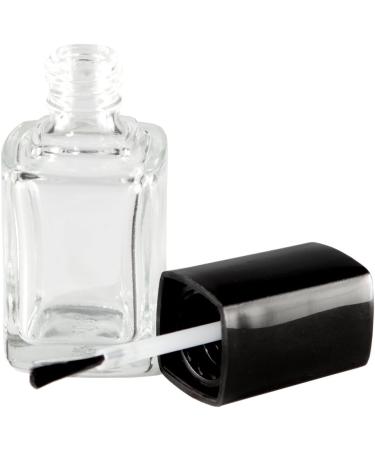 50 Empty 10ml Clear Nail Polish Bottles with Black Lid & Brush - Perfect for DIY & Salons - Buy Online on GoSupps.com