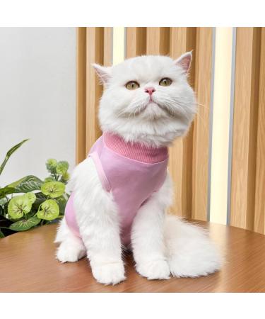 Yoolhamy Cat Recovery Suit | Elizabethan Collar Alternative for Wounds | Anti-Lick Abdominal Care | Pink & White | Size S - Buy Online on GoSupps.com