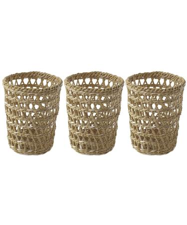 Garneck 3pcs Cup Sleeve Straw Woven Cup Cover Holders Drinks Sleeve Holder Tumbler Insulator Sleeves for Hot Iced Beverages