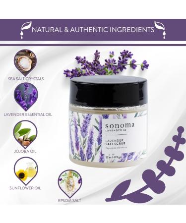 Sonoma Lavender Body Scrub - All Natural Sea Salt Scrub for Radiant Skin | 22oz Essential Oils - Buy Online on GoSupps.com