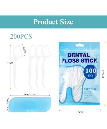 200 Pieces Dental Floss Sticks for Effective Plaque Removal Interdental Flosser with Portable Travel Case | Dental Care Essentials - Buy Online on GoSupps.com