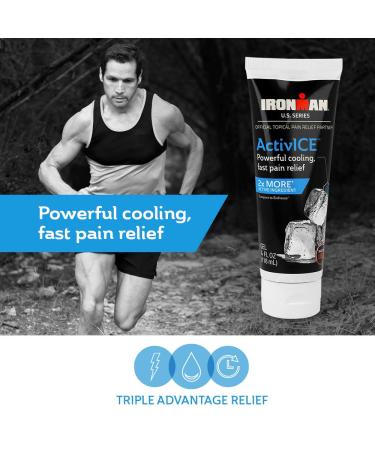 Curad IRONMAN ActivICE Topical Cooling Gel Pain Relief 4 oz - Fast Relief for Arthritis, Joint, Muscle, Back & Body Aches - Buy Online on GoSupps.com