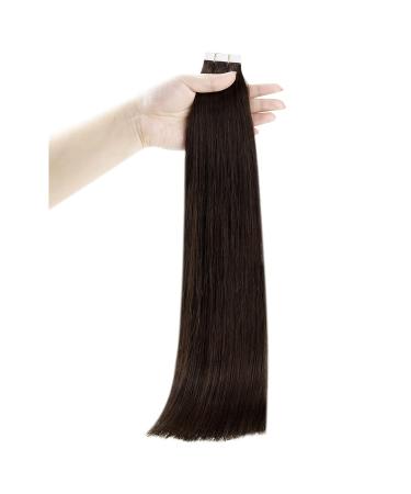 Runature 18 Inch Dark Brown Remy Real Hair Tape In Extensions - Virgin Human Hair - 45cm #2 - Buy Online on GoSupps.com