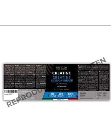 Buy Bandini Creatine Monohydrate 500 Vegan Tablets - 6 Months Supply | 166 Doses | Muscle Building & Pre-Workout Boost | International Shipping Available - Buy Online on GoSupps.com