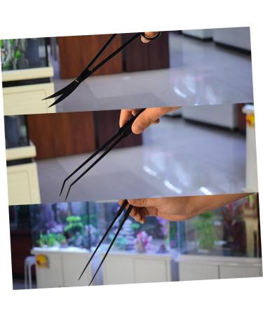 PopetPop Aquarium Cleaning Tools - 3-Piece Stainless Steel Scissor & Tweezer Set for Plants - Premium Quality Substrate Tweezers in Black - Buy Online on GoSupps.com