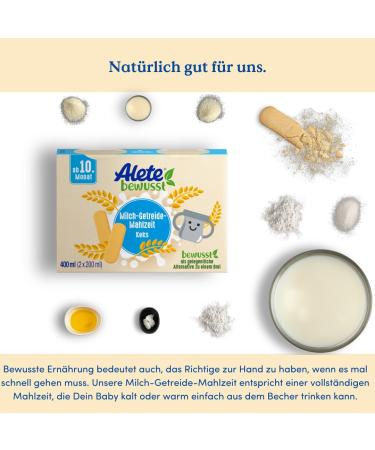 Alete Baby Food Milk-Cereal Biscuit Meal - 400ml Ready-to-Drink Meals for 10+ Months - Practical Alternative to Porridge - International Shipping - Buy Online on GoSupps.com