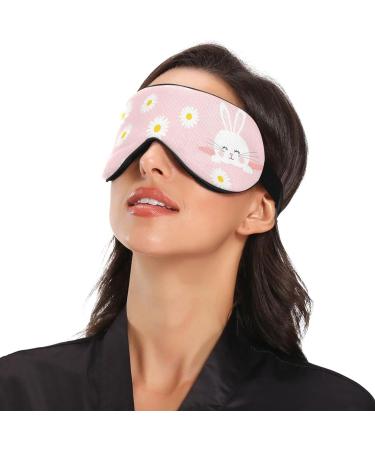 Adjustable Light Blocking Eye Mask for Deep Sleep - Haskirky Breathable Travel & Meditation Mask - Pink Rabbit Design for Men and Women - Buy Online on GoSupps.com