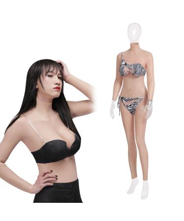 ZWSMS silicone-breast body artificial breast women's breastpancer knee-length crossdressing bodyuit suit for transgender color2 silicone upgrade
