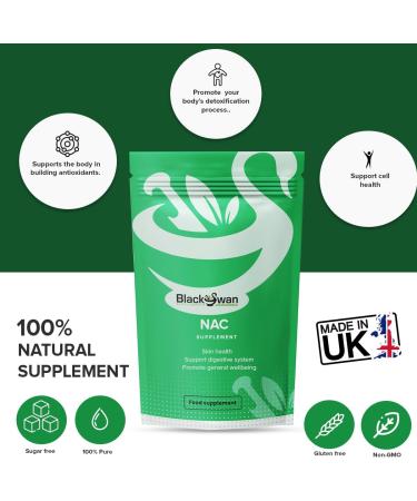 Black Swan NAC 1500 mg Capsules - Anti-Inflammatory & Immune Support - Vegetarian Formula - Enhanced Blood Circulation - Boost Nutrient Absorption - 120 Capsules - Buy Online on GoSupps.com