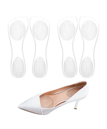 2 Pairs of Inserts for High Heels 3/4 Gel Cushion Insoles for Women Non-Skidding Adhesive Shoe Pads Comfortable Dress Shoe Insoles for High Heels for Sandals Flats Boots Pumps(Clear)