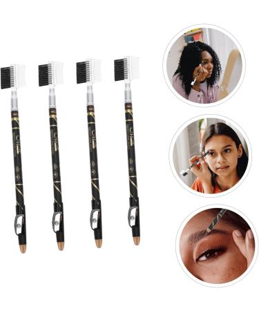 NOLITOY 4pcs Two-in-one Eyebrow Pencil Eyebrow Pen Brown Eyeliner Pencils Women Eyebrow Pencils Girl - Buy Online on GoSupps.com