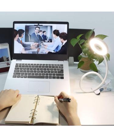 Bekada LED Desk Light Clamp for Video Conference and Laptop, Clip-On USB Ring Light for Zoom Meetings - 3 Colors, 10 Dimming Levels (White) - Buy Online on GoSupps.com
