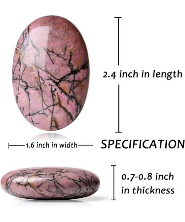 Xiannvxi Rhodonite Crystal Stone - Polished Oval Palm Pocket Massage & Reiki Healing Gemstone - Natural Worry Stone (1pc) - International Shipping - Buy Online on GoSupps.com